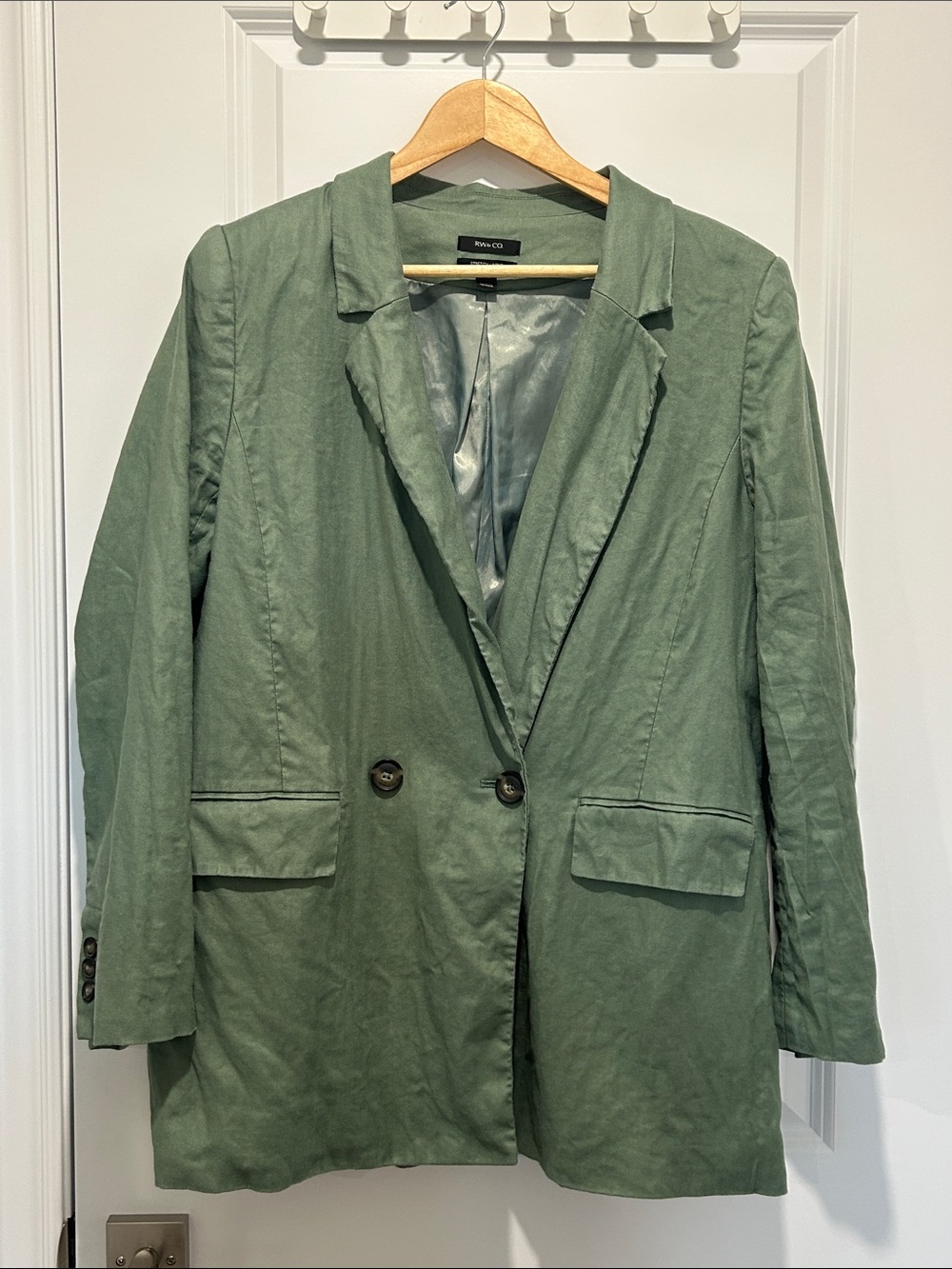 RW&CO. Sage Green Double-Breasted Blazer